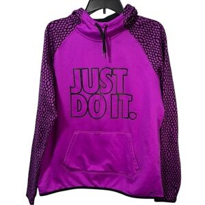 Nike Sweatshirt Purple & Black Therma-Fit Hoodie Scuba Neck in‎ Size L  GUC